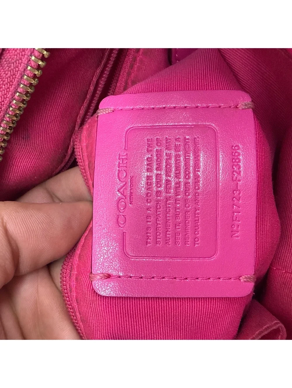 Coach Signature File Crossbody Bag Brown Coated Canvas Hot Pink Trim F23866